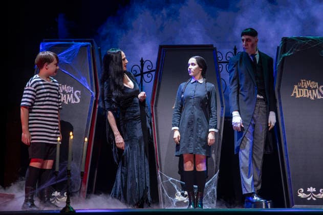 June 11, 2026, Madrid, Madrid, Spain: JAVIER BLAZQUEZ, NATALIA MILLAN, CRISTINA PICOS AND JAVIER CANALES performs on stage during the theatre play of The Addams Family The Musical at the Calderon Theater on June 11, 2026 in Madrid, Spain. Madrid Spain  - ZUMAc312 20260611_zsp_c312_035 Copyright: xOscarxManuelxSanchezx