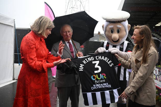 . 11 06 2026. Grimsby, United Kingdom. King Charles III during a visit to Grimsby Town Football Club, United Kingdom.  xPoolx xi-Imagesx IIM-26826-0009