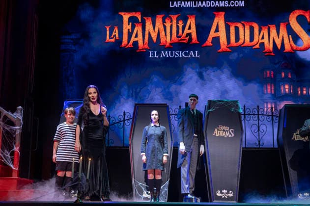 June 11, 2026, Madrid, Madrid, Spain: JAVIER BLAZQUEZ, NATALIA MILLAN, CRISTINA PICOS AND JAVIER CANALES performs on stage during the theatre play of The Addams Family The Musical at the Calderon Theater on June 11, 2026 in Madrid, Spain. Madrid Spain  - ZUMAc312 20260611_zsp_c312_041 Copyright: xOscarxManuelxSanchezx