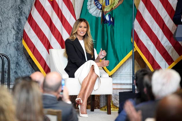 Melania Trump on Fostering the Future Accounts - Washington US First lady Melania Trump launches Fostering the Future Accounts during an event at the Treasure Department in Washington on June 11, 2026. Photo by Yuri Gripas ABACAPRESS.COM Washington DC United States  Copyright: xGripasxYuri ABACAx