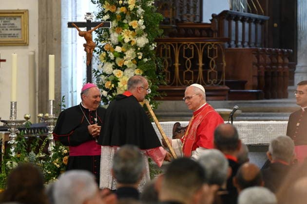 Meeting of Pope Leo XIV with the clergy and pastoral agents in Las Palmas de Gran Canaria Pope Leo XIV during the celebration of the diocesan meeting with the clergy, religious and pastoral agents, on June 11, 2026, in Las Palmas de Gran Canaria, Canary Islands Spain This ecclesial act, presided over by Pope Leo XIV in the historic Cathedral of Santa Ana, serves as a framework for the reading of a pontifical address of encouragement to the ecclesiastical community of the archipelago, reinforcing the social and welcoming work of the Church of the Canary Islands with the presence of representatives of all the parishes of the archipelago, will serve as a framework for the reading of a pontifical address of encouragement to the ecclesiastical  Copyright: xErosxSantanax xACFIx xEuropaxPrex 7589296