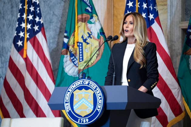 Melania Trump on Fostering the Future Accounts - Washington US First lady Melania Trump launches Fostering the Future Accounts during an event at the Treasure Department in Washington on June 11, 2026. Photo by Yuri Gripas ABACAPRESS.COM Washington DC United States  Copyright: xGripasxYuri ABACAx