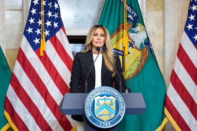 Melania Trump on Fostering the Future Accounts - Washington US First lady Melania Trump launches Fostering the Future Accounts during an event at the Treasure Department in Washington on June 11, 2026. Photo by Yuri Gripas ABACAPRESS.COM Washington DC United States  Copyright: xGripasxYuri ABACAx