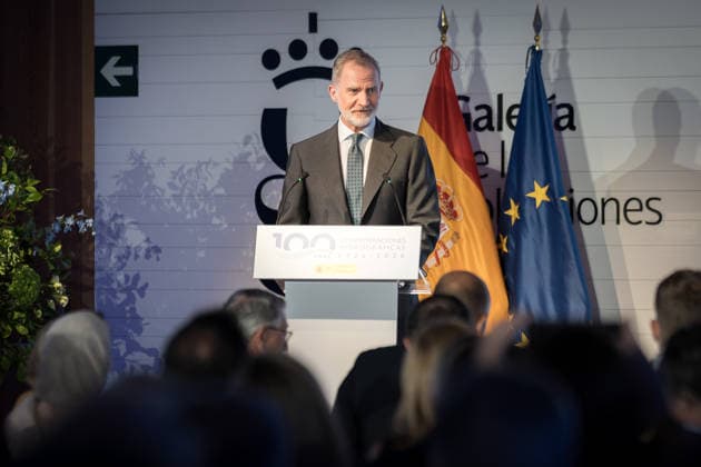 The King presides over the commemoration of the centenary of the Hydrographic Confederations King Felipe VI speaks during the commemoration of the centenary of the creation of the Hydrographic Confederations, at the Royal Collections Gallery, on June 11, 2026, in Madrid Spain This event pays tribute to the century of unified management of the Spanish river basins, a pioneering model of water administration and civil engineering fundamental for the agricultural and environmental development of the country 11 JUNE 2026 Diego Radamé Madrid Madrid Madrid Spain  Copyright: xDiegoxRadamÃ sx 7589441