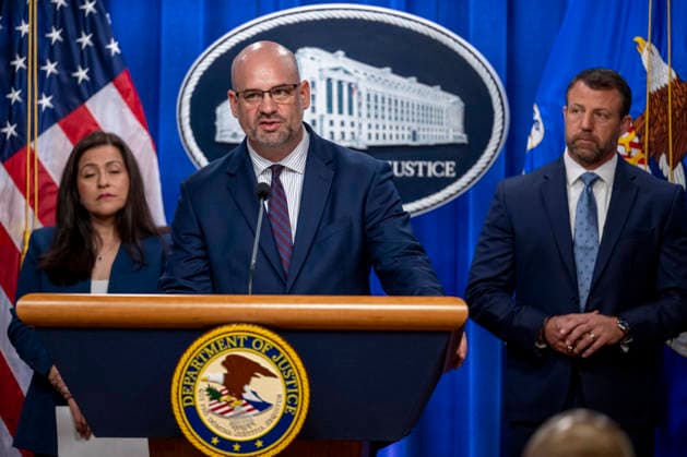 Assistant Attorney General for the Criminal Division at The Department of Justice A. Tysen Duva speaks during a press conference at the Department of Justice in Washington, DC on Thursday, June 11, 2026. The leaders announced the government s effort to locate and safeguard unaccompanied alien children (UAC), or children under age 18 who lack both lawful immigration status in the United States, and a parent or legal guardian in the United States.  WAP202606111159 DANIELxHEUER