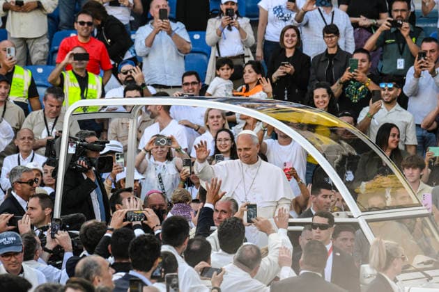 June 11, 2026, Gran Canaria: Pope Leo XIV celebrates the holy mass at the Gran Canaria Stadium during his apostolic journey to Spain, 11 June 2026. ANSA CIRO FUSCO. Gran Canaria  - ZUMAa110 20260611_zaf_a110_064 Copyright: xCiroxFuscox