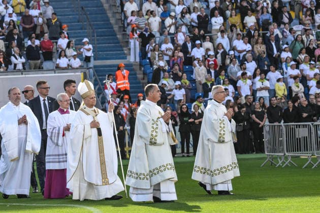 June 11, 2026, Gran Canaria: Pope Leo XIV celebrates the holy mass at the Gran Canaria Stadium during his apostolic journey to Spain, 11 June 2026. ANSA CIRO FUSCO. Gran Canaria  - ZUMAa110 20260611_zaf_a110_066 Copyright: xCiroxFuscox