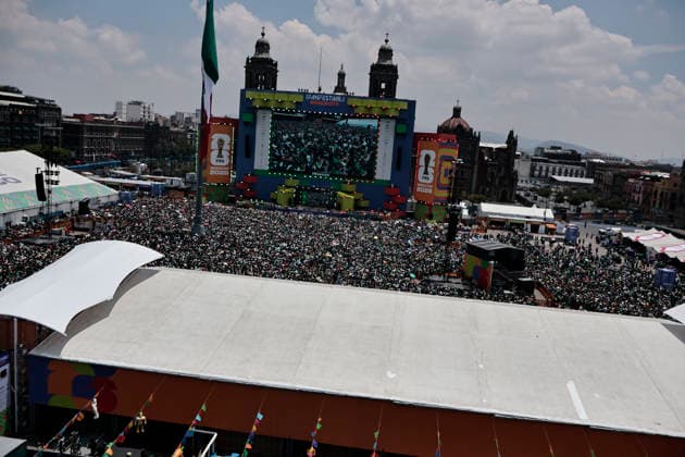 June 11, 2026, Mexico City, Cdmx, Mexico: The opening ceremony of the third FIFA World Cup 2026 in Mexico City has begun, broadcast live from Plaza de la ConstitucioÂ³n as part of the FIFA Fan Festival. Soccer fans are lining up in the streets to gather in the ZoÂ³calo for the opening match between the Mexican National Team and South Africa, which kicks off at 1:00 PM. Wearing jerseys, wigs, and carrying World Cup trophies, thousands of Mexicans and foreigners are coming together to enjoy the world s biggest sporting event. Mexico City Mexico  - ZUMAp204 20260611_zip_p204_037 Copyright: xJosuexPerezx