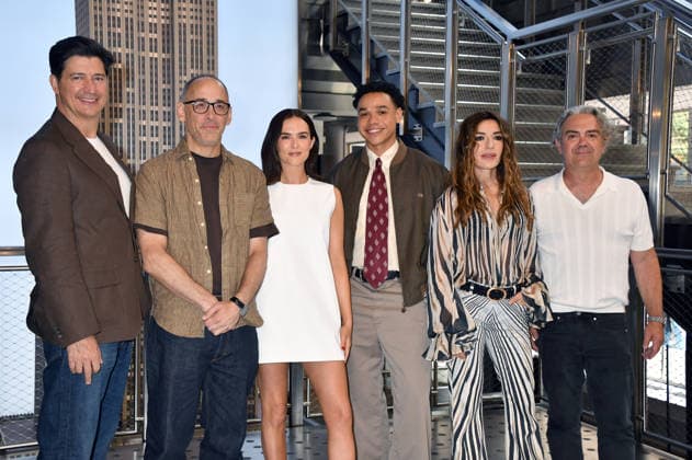 NEW YORK, NY- JUNE 11: Ken Marino, David Wain, Zoey Deutch, Miles Gutierres-Riley, Sabrina Impacciatore and Joe Lo Truglio pictured at the Empire State Building promoting the Sony Pictures Classic ˜Gail Daughtry and the Celebrity Sex Pass™ on June 11, 2026 in New York City. Copyright: xmpi099 MediaPunchx