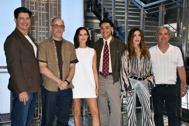 NEW YORK, NY- JUNE 11: Ken Marino, David Wain, Zoey Deutch, Miles Gutierres-Riley, Sabrina Impacciatore and Joe Lo Truglio pictured at the Empire State Building promoting the Sony Pictures Classic ˜Gail Daughtry and the Celebrity Sex Pass™ on June 11, 2026 in New York City. Copyright: xmpi099 MediaPunchx