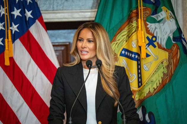 June 11, 2026, Washington, Dc, United States: First Lady Melania Trump speaks at the US Treasury about an expansion of Trump savings accounts to children currently in foster care on June 11, 2026. Washington United States - ZUMAl312 20260611_znp_l312_019 Copyright: xAndrewxLeydenx