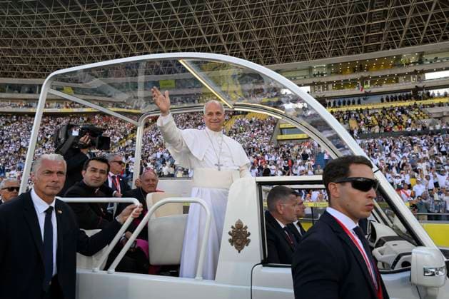 SPAIN - POPE LEO XIV LEADS A FOLY MASS AT THE GRAN CANARIA STAFIUM IN LAS PALMAS IN THE CANRY ISLAND OD GRAND CANARIA - 2026 6 11 Spain, Vatican, 2026 6 11 Pope Leo XIV leads a Holy mass at the Gran Canaria Stadium in Las Palmas on the Canary Island of Gran Canaria EDITORIAL USE ONLY - NO BOOKS Copyright: xVATICANxMEDIA CPPx