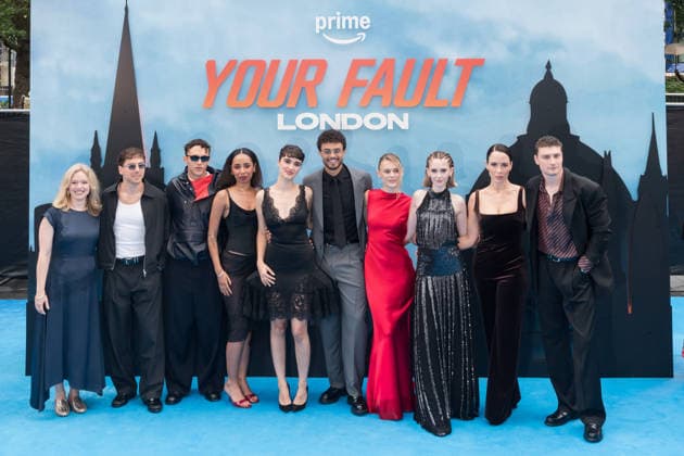 Your Fault: London UK Premiere in London LONDON, UNITED KINGDOM - JUNE 11: (L-R) Christina Cole, Kerim Hassan, Orlando Norman, Enva Lewis, Asha Banks, Matthew Broome, Louisa Binder, Scarlett Rayner, Eve Macklin and Sam Buchanan attend the UK premiere of Your Fault: London at Cineworld Leicester Square in London, United Kingdom on June 11, 2026. Wiktor Szymanowicz Anadolu London United Kingdom. Editorial use only. Please get in touch for any other usage.  Copyright: x2026xAnadoluxWiktorxSzymanowiczx