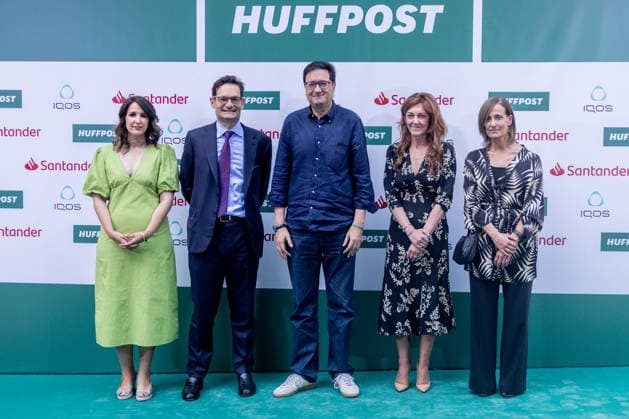 Photocall for El HuffPosts 14th anniversary party HuffPost director Laura Riestra, PRISA Group president Joseph Oughourlian and Minister for Digital Transformation and the Civil Service Óscar López at the photocall to mark the 14th anniversary of El HuffPost, at the Museo Lázaro Galdiano, on June 11, 2026, in Madrid Spain The event brings together numerous personalities from politics, culture, journalism and entertainment to commemorate the trajectory of Grupo Prisas digital newspaper on the Spanish news scene Spain  Copyright: xRicardoxRubiox 7590242