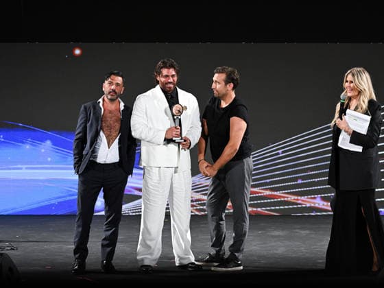 IPA85590391 - Taormina, 72nd Taormina Film Fest 2026 Night 2, Awards Ceremony. Pictured: Can Yaman, Pio and Amedeo, Tiziana Rocca  Copyright: xManuelexMangiarottix xDxAvanzo Mangiarottix 85590391