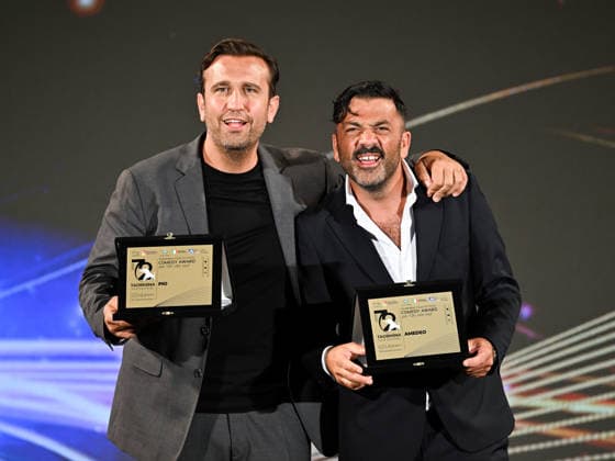 IPA85589082 - Taormina, 72nd Taormina Film Fest 2026 Night 2, Awards Ceremony Pictured: Pio and Amedeo  Copyright: xMaurizioxD avanzox xDxAvanzo Mangiarottix 85589082