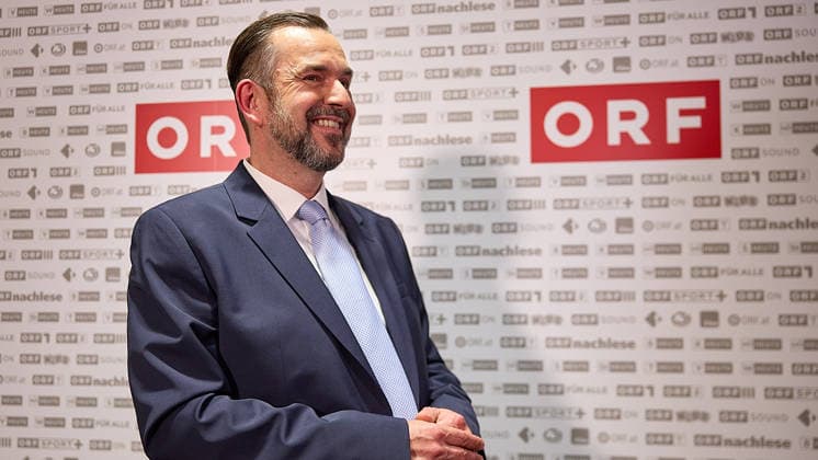 - Wien 12.06.2026 - Wahl ORF-Generaldirektor - Heute fand im ORF-Zentrum die vorgezogene Wahl des neuen Generaldirektors durch den ORF-Stiftungsrat statt. 9 Kandidatinnen waren zum heutigen Heraing vor dem Stiftungsrat geladen. Nach über 15 Stunden an Hearings der 9 KandidatInnen und der anschliessenden Wahl im Stiftungsrat wurde der die neue Generaldirektorin den Medien im Rahmen einer PK vorgestellt. PHOTO: der neue ORF-Generaldirektor Clemens Pig ehemaliger CEO der APA. Vienna (AUSTRIA) - Election of the ORF Director-General – Today, the ORF Foundation Board held an early election for the new Director-General at the ORF Centre. Österreichischer Rundfunk, öffentlich rechtlicher, Staatsfunk, Generaldirektorin, Wahl, ORF, TV, Radio 