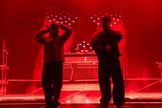 June 12, 2026, Porto, Portugal: MÃ›glaÃa Bap, Mo Chara and DJ PrÃ›vaÃa of the Irish hip?hop group Kneecap perform together during the first day of Primavera Sound Porto 2026 at Parque da Cidade. Porto Portugal  - ZUMAs197 20260612_aaa_s197_009 Copyright: xDiogoxBaptistax