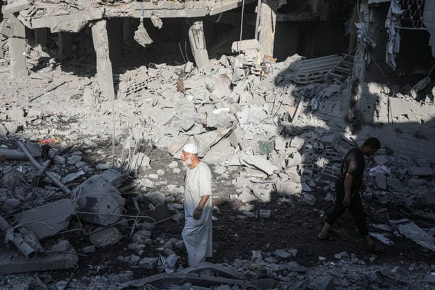 Israeli airstrike destroys buildings in Al-Maghazi Refugee Camp??????? GAZA CITY, GAZA, PALESTINE - JUNE 12: A view of the destruction following Israeli attacks on Al-Maghazi Refugee Camp after the Israeli army issued an evacuation warning on June 12, 2026 in Gaza City, Gaza, Palestine. Moiz Salhi Anadolu Gaza City Gaza. Editorial use only. Please get in touch for any other usage.  Copyright: x2026xAnadoluxMoizxSalhix