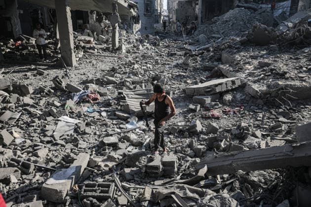 Israeli airstrike destroys buildings in Al-Maghazi Refugee Camp??????? GAZA CITY, GAZA, PALESTINE - JUNE 12: A view of the destruction following Israeli attacks on Al-Maghazi Refugee Camp after the Israeli army issued an evacuation warning on June 12, 2026 in Gaza City, Gaza, Palestine. Moiz Salhi Anadolu Gaza City Gaza. Editorial use only. Please get in touch for any other usage.  Copyright: x2026xAnadoluxMoizxSalhix