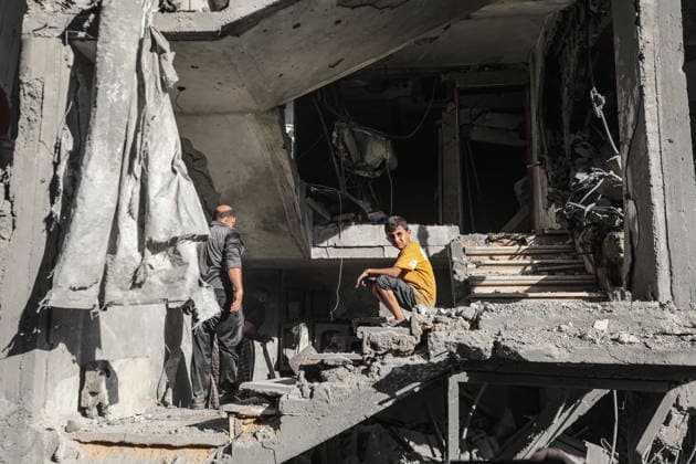 Israeli airstrike destroys buildings in Al-Maghazi Refugee Camp??????? GAZA CITY, GAZA, PALESTINE - JUNE 12: A view of the destruction following Israeli attacks on Al-Maghazi Refugee Camp after the Israeli army issued an evacuation warning on June 12, 2026 in Gaza City, Gaza, Palestine. Moiz Salhi Anadolu Gaza City Gaza. Editorial use only. Please get in touch for any other usage.  Copyright: x2026xAnadoluxMoizxSalhix