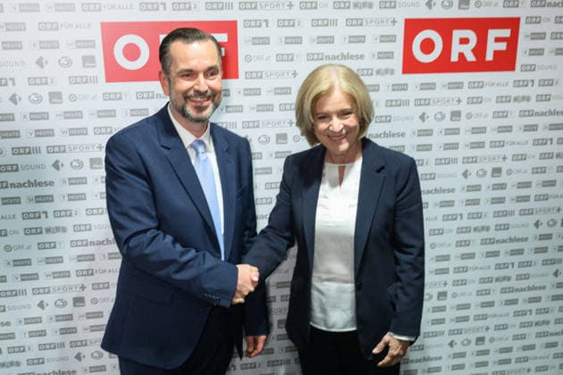 Â photonews.at - Wien, 12.06.2026. Neuwahl des Generaldirektors des ORF. Nach einem nicht öffentlichen Hearing und der darauf folgenden Beratung haben die 35 Stiftungsräte des ORF einen neuen Generaldirektor gewählt. PHOTO: Ex-APA-CEO Clemens Pig und interimistische Vprsitzende Ingrid Thurnher Election of the ORF Director General. Following a closed hearing and subsequent deliberations, the 35 members of the ORF Foundation Council have elected a new Director General. Medienpolitik, Medienstandort, Öffentlich-rechtlicher Rundfunk, Medienmanagement, Medienbranche, Digitalisierung, Transformation, Reformkurs, Unternehmensstrategie, Zukunftsstrategie, Medienzukunft, Führungskräfte, Management, Bestellung, Richtungsentscheidung, Gove 