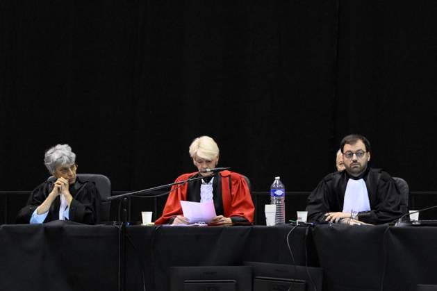 Verdict In Paolo and Antonino Falzone Trial MONS, BELGIUM - JUNE 12 : Martine Baes, president. Paolo and Antonino Falzone and Civil Parties pictured the day of the reading of the verdict on their alleged role in the Strépy-Bracquegnies tragedy of 2022, in which a car crashed into a carnival procession, killing seven people and injuring 81 others on June 12, 2026 in Mons, Belgium, 12 06 2026 Mons Belgium  Copyright: xPhilipxReynaersx