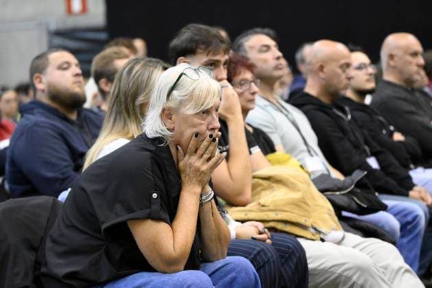 Verdict In Paolo and Antonino Falzone Trial MONS, BELGIUM - JUNE 12 : Civil Parties pictured the day of the reading of the verdict on their alleged role in the Strépy-Bracquegnies tragedy of 2022, in which a car crashed into a carnival procession, killing seven people and injuring 81 others on June 12, 2026 in Mons, Belgium, 12 06 2026 Mons Belgium  Copyright: xPhilipxReynaersx