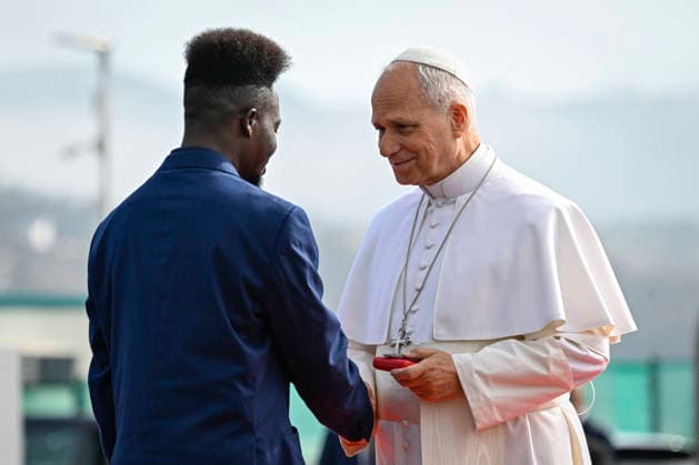 SPAGNA -POPE LEON XIV MEETING WITH MIGRANTS AT THE LAS RAICES CENTER ITALY REL - June 12, 2026 Apostolic Journey to Spain – Pope Leo XIV: Meeting with Migrants at the Las Raíces Center EDITORIAL USE ONLY - NO BOOKS Copyright: xVATICANxMEDIAx xCatholicxPressxPhotox