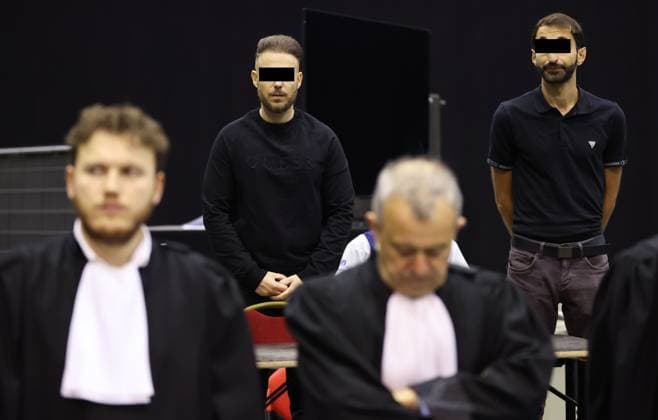 Accused Paolo Falzone and Accused Antonino Falzone pictured during the verdict session of the trial of P. and A. Falzone, at the Court of Appeal of Mons, on Friday 12 June 2026. The trial of the two men concerns the 2022 tragedy in Strepy-Bracquegnies, where a car plowed into a carnival parade around 5:00. Six people died at the scene, and a seventh months later in the hospital. P. Falzone is charged with seven murder and 81 attempted murder. A. Falzone with failure to render aid to a person in danger.  VIRGINIExLEFOUR 177317459