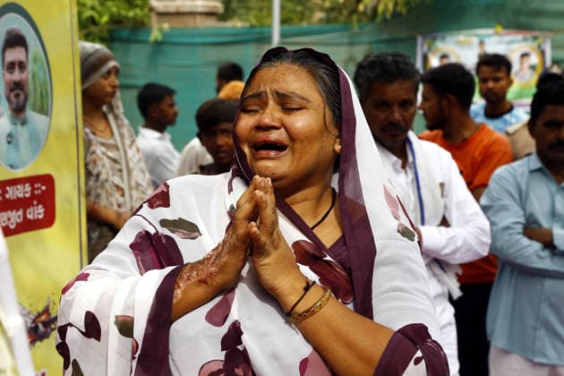 Prayer meeting held in memory of Air India Flight 171 plane crash victims in Ahmedabad AHMEDABAD, INDIA - JUNE 12: People set up portraits of Air India 171 plane crash victims in tribute to them at the crash site on the first anniversary of the disaster in Ahmedabad, India on June 12, 2026. Stringer Anadolu Ahmedabad India. Editorial use only. Please get in touch for any other usage.  Copyright: x2026xAnadoluxStringerx