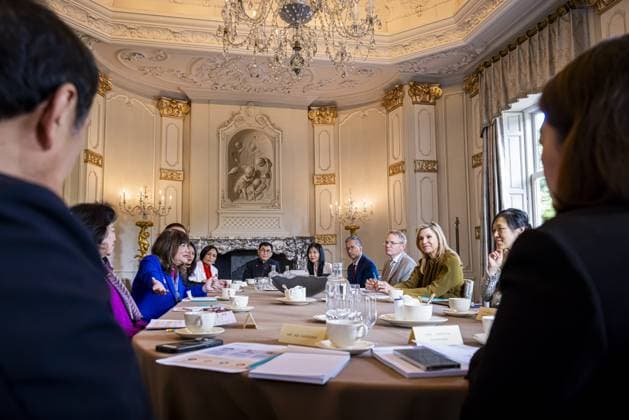 Den Haag, The Netherlands, 2026-06-12 10:23:39 THE HAGUE, 12-06-2026, Huis ten Bosch Palace. Queen Maxima receives representatives of the Indonesian Employers Association APINDO at Huis ten Bosch Palace in The Hague to discuss what employers can do for the financial health of their employees. PHOTO: NLBeeld POOL Patrick van Katwijk Credit: NL Beeld Patrick van Emst  Copyright: xx x