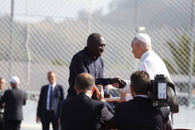 Pope Leo XIV meets with migrants at Las Raíces Center Santa Cruz de Tenerife Pope Leo XIV during a meeting with migrants at Las Raíces Center, June 12, 2026, in San Cristóbal de La Laguna, Santa Cruz de Tenerife, Canary Islands Spain Pope Leo XIV visits the Las Raíces Emergency Reception and Referral Center in order to learn first-hand about the reality of migration in the Canary Islands and to meet directly with the migrants who have been welcomed 12 JUNE 2026 PAPAL VISIT Alejandro J Rosa San Cristobal de La Laguna, Sant San Cristobal de La Laguna, Sant Espana  Copyright: xAlejandroxJ.xRosa ACFI EuropaxPrx 7591371