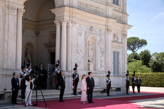 State Visit of the President of the Republic of Korea to Italy Italian Prime Minister Giorgia Meloni meets the President of the Republic of Korea, Lee Jae-myung, during his official visit to Italy. Rome, Italy, June 12, 2026. Rome Italy Copyright: xAndreaxCalandrax