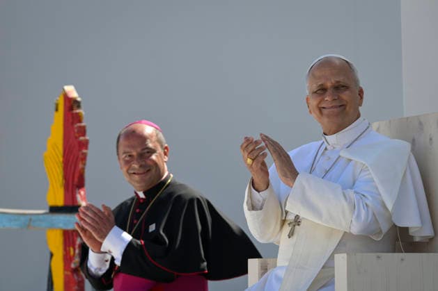 POPE LEON XIV MEETING WITH ORGANIZATIONS WORKING ON MIGRANT INTEGRATION June 12, 2026 ITALY REL - June 12, 2026 Apostolic Journey to Spain - Pope Leo XIV - Meeting with organizations working on migrant integration EDITORIAL USE ONLY - NO BOOKS Copyright: xVATICANxMEDIAx xCatholicxPressxPhotox