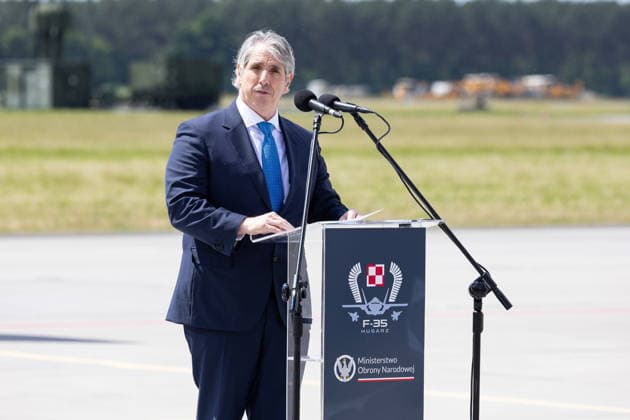 Lask 11.06.2026. The ceremony of official acceptance of F-35 aircraft into the Polish Armed Forces in 32nd Tactical Air Base Ceremonia oficjalnego przyjecia samolotow F-35 do Sil Zbrojnych w 32 Bazie Lotnictwa Taktycznego w Lasku. Persons Shown: Thomas DiNanno Fot. Antoni Byszewski Arena Akcji NEWSPIX.PL --- newspix.pl POLAND OUT! 