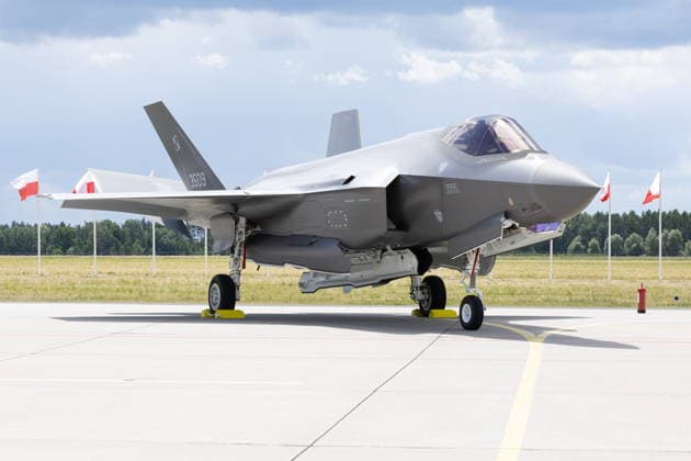 Lask 11.06.2026. The ceremony of official acceptance of F-35 aircraft into the Polish Armed Forces in 32nd Tactical Air Base Ceremonia oficjalnego przyjecia samolotow F-35 do Sil Zbrojnych w 32 Bazie Lotnictwa Taktycznego w Lasku. Persons Shown: F-35 Husarz Fot. Antoni Byszewski Arena Akcji NEWSPIX.PL --- newspix.pl POLAND OUT! 