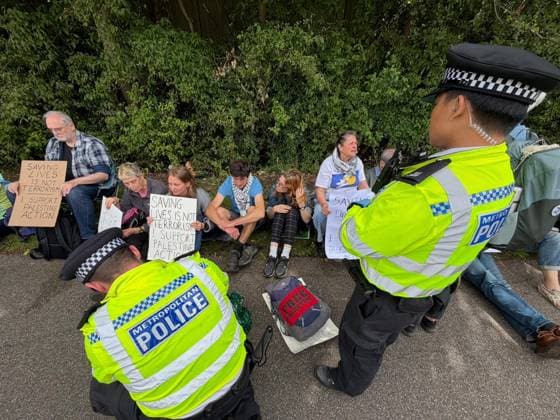 Protesters gather at London court to support Palestine action activists LONDON, UNITED KINGDOM - JUNE 12: Security forces take measures as protesters gather outside Woolwich Crown Court to show support for a group known as the Filton 24, whose trial is ongoing over a protest at an Israeli defense company’s facility in Bristol in 2024 in London, United Kingdom on June 12, 2026. Four activists linked to Palestine Action will appear for sentencing after being found guilty of criminal damage, violent disorder and grievous bodily harm with intent following an incident at an Elbit Systems facility in Filton, Bristol. Aysu Bicer Anadolu London United Kingdom. Editorial use only. Please get in touch for any other usage.  Copyright: x2026xAnadoluxAysuxBicerx