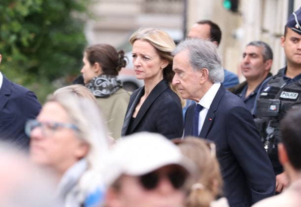 Bernadette Chirac Funeral - Paris Delphine Arnault and Bernard Arnault during funeral ceremony of Bernadette Chirac, widow of former French president Jacques Chirac at Sainte-Clotilde basilica in Paris, France on June 12, 2026. Bernadette Chirac died on June 5, 2026, aged 93. Photo by Jerome Domine ABACAPRESS.COM Paris France  Copyright: xDominexJerome ABACAx