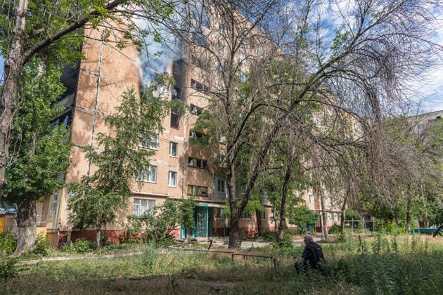 Aftermath of Russian attack on Ukraine s Druzhkivka DRUZHKIVKA, UKRAINE - JUNE 12: A view of destruction following the impact of a Russian FPV drone in Druzhkivka, Ukraine, 12 June 2026 Diego Herrera Carcedo Anadolu Druzhkivka Ukraine. Editorial use only. Please get in touch for any other usage.  Copyright: x2026xAnadoluxDiegoxHerreraxCarcedox
