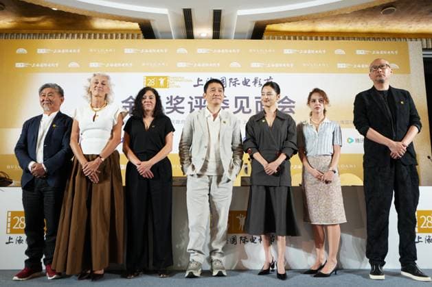 SHANGHAI, CHINA - JUNE 12: Jury members pose for a group photo during the meet and greet for the Golden Goblet Awards main competition section of the 28th Shanghai International Film Festival on June 12, 2026 in Shanghai, China. Actor Tony Leung Chiu-wai serves as the jury president, leading Chinese and international jurors including Xin Zhilei at the event.  Copyright: xChinaxNewsxServicex 111647794782