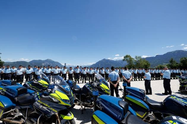 GENEVA BARRACKS BEFORE THE G7 PHOTOPQR LE DAUPHINE Grégory YETCHMENIZA La Roche sur Foron 12 06 2026 La Roche sur Foron Haute Savoie , June 12 Final stretch for the 6,100 gendarmes mobilized to secure the G7 summit to be held in Evian les Bains, from June 15 to 17, in Haute Savoie To meet all their needs and guarantee optimum operational support, a Gendarmerie Nationale BLA forward logistics base has been set up at Rochexpo, in La Roche sur Foron A major logistical challenge to ensure the full operability of the thousands of military personnel and 1400 vehicles mobilized Grégory Yetchmeniza Le Dauphiné Libéré Around La Roche sur Foron and across Haute Savoie, an unprecedented security operation is in place for the G7 summit La Roche sur Fo  Copyright: xPHOTOPQR LExDAUPHINE MAXPPPxGrégoryxYETCHMENIZAx 20260612JDL5942 20260612JDL5942