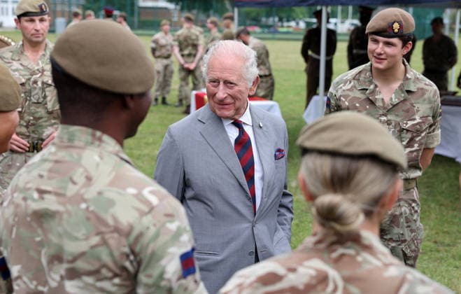 . 12 06 2026. Aldershot, United Kingdom. King Charles III during a visit to the Grenadier Guards at Lille Barracks in Aldershot, United Kingdom.  xPoolx xi-Imagesx IIM-26828-0011