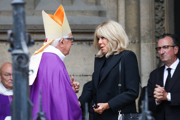 Bernadette Chirac Funeral - Paris Brigitte Macron during funeral ceremony of Bernadette Chirac, widow of former French president Jacques Chirac at Sainte-Clotilde basilica in Paris, France on June 12, 2026. Bernadette Chirac died on June 5, 2026, aged 93. Photo by Alain Guizard ABACAPRESS.COM Paris France  Copyright: xABACAx