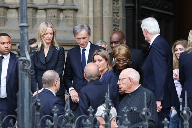 Bernadette Chirac Funeral - Paris Delphine Arnault and Bernard Arnault during funeral ceremony of Bernadette Chirac, widow of former French president Jacques Chirac at Sainte-Clotilde basilica in Paris, France on June 12, 2026. Bernadette Chirac died on June 5, 2026, aged 93. Photo by Alain Guizard ABACAPRESS.COM Paris France  Copyright: xABACAx