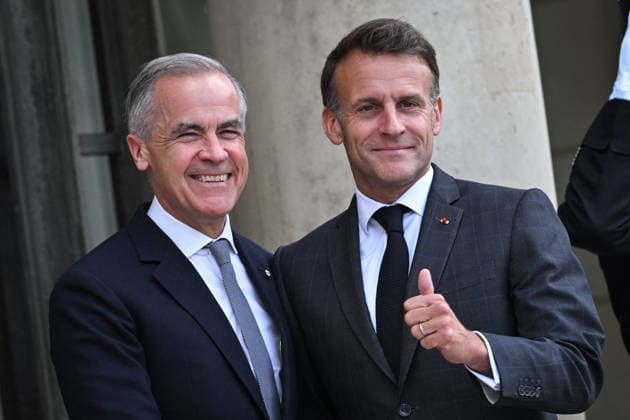 Emmanuel Macron welcomes Mark Carney at the Elysee FA French President Emmanuel Macron welcomes Prime Minister of Canada Mark Carney at the Elysee Palace in Paris on June 12, 2026. Photo by Firas Abdullah ABACAPRESS.COM Paris Ile-de-France France  Copyright: xAbdullahxFiras ABACAx