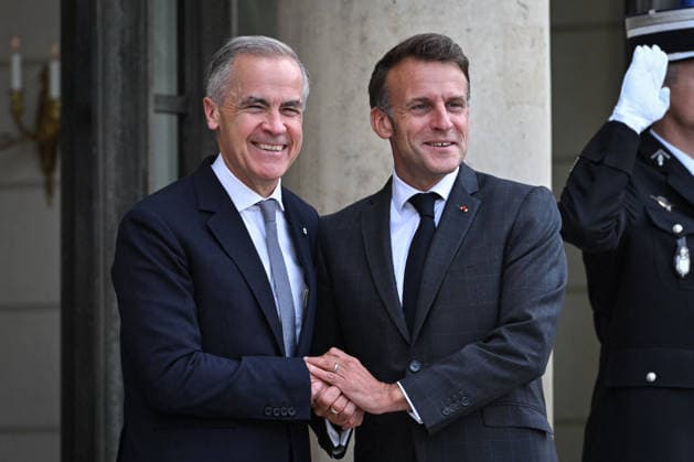 Emmanuel Macron welcomes Mark Carney at the Elysee FA French President Emmanuel Macron welcomes Prime Minister of Canada Mark Carney at the Elysee Palace in Paris on June 12, 2026. Photo by Firas Abdullah ABACAPRESS.COM Paris Ile-de-France France  Copyright: xAbdullahxFiras ABACAx