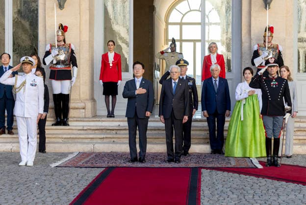 June 12, 2026, Rome, Rome, Italy: President Sergio Mattarella with the President of the Republic of Korea Lee Jae Myung, at the farewell ceremony, Rome, 12 06 2026 Rome Italy  - ZUMAa289 20260612_zia_a289_152 Copyright: xPaoloxGiandottix xAgfx