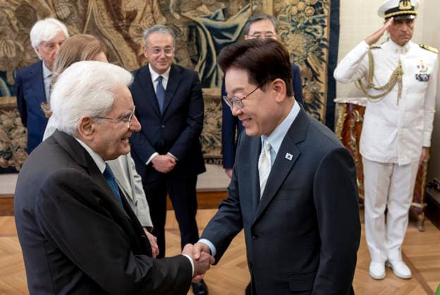 June 12, 2026, Rome, Rome, Italy: President Sergio Mattarella with the President of the Republic of Korea Lee Jae Myung, at the farewell ceremony, Rome, 12 06 2026 Rome Italy  - ZUMAa289 20260612_zia_a289_154 Copyright: xPaoloxGiandottix xAgfx