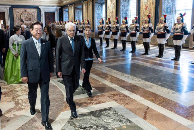 June 12, 2026, Rome, Rome, Italy: President Sergio Mattarella with the President of the Republic of Korea Lee Jae Myung, at the farewell ceremony, Rome, 12 06 2026 Rome Italy  - ZUMAa289 20260612_zia_a289_157 Copyright: xPaoloxGiandottix xAgfx